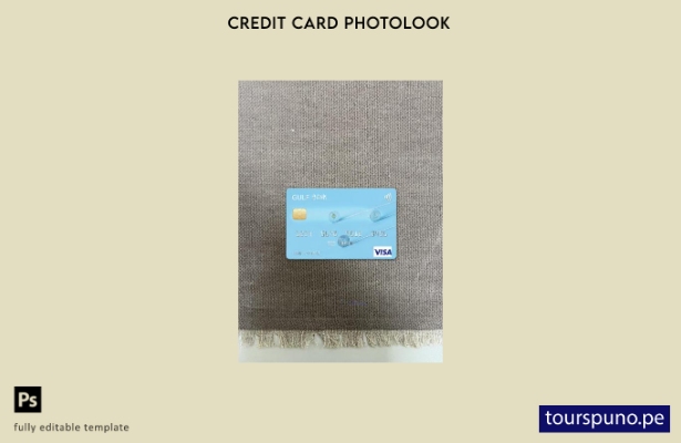 listo para imprimir plantilla frontal de aspecto fotográfico de tarjeta visa d 4